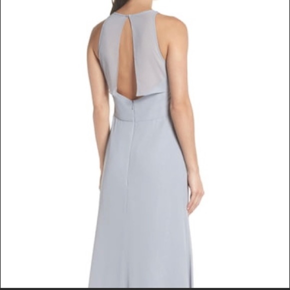 HAYLEY PAIGE Chiffon-Back Long Bridesmaid Dress 8 - Picture 4 of 4